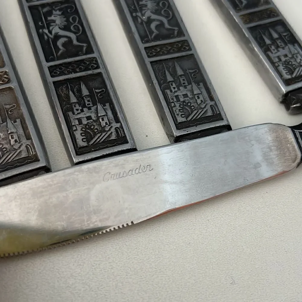 Nasco Crusader Stainless Steel Knives Medieval Set of 6